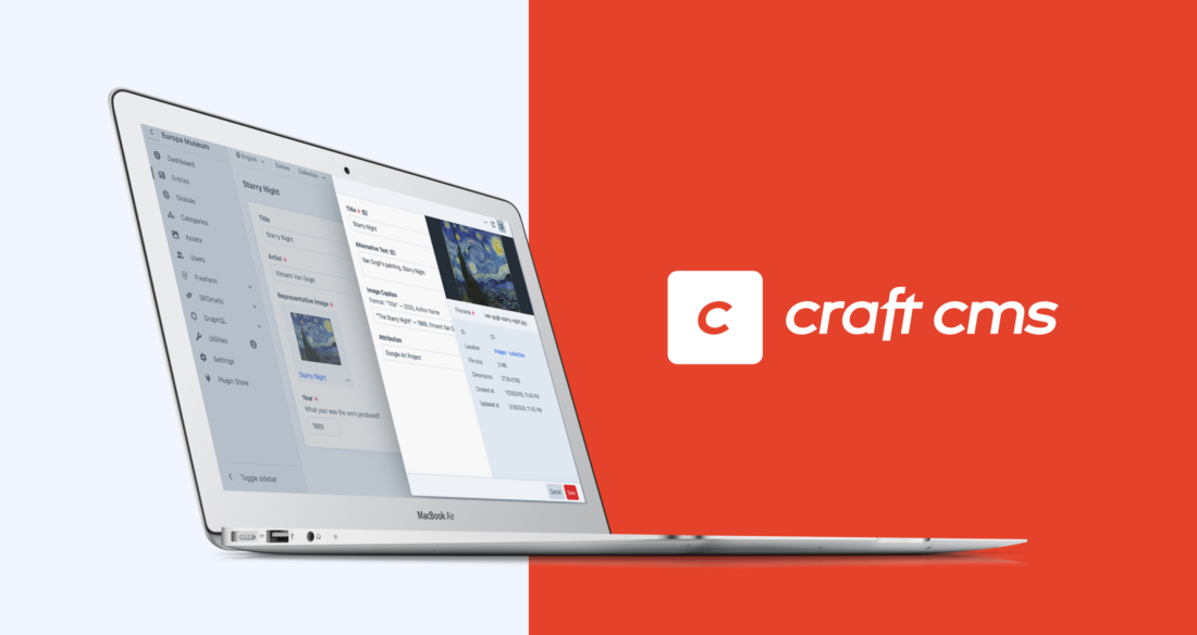 Laptop with an open website developed in the agency
