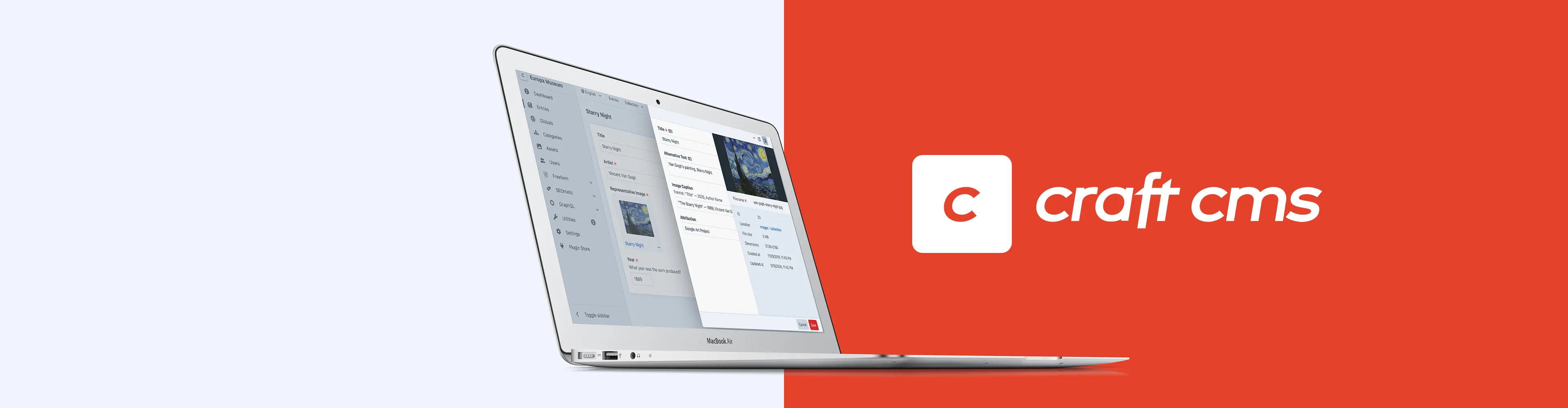 Laptop with an open website developed in the agency